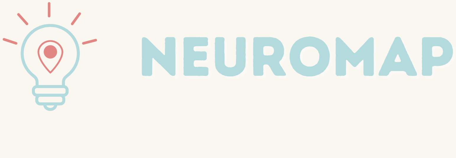 NeuroMap logo: a location pin in a lightbulb and Website name: NeuroMap